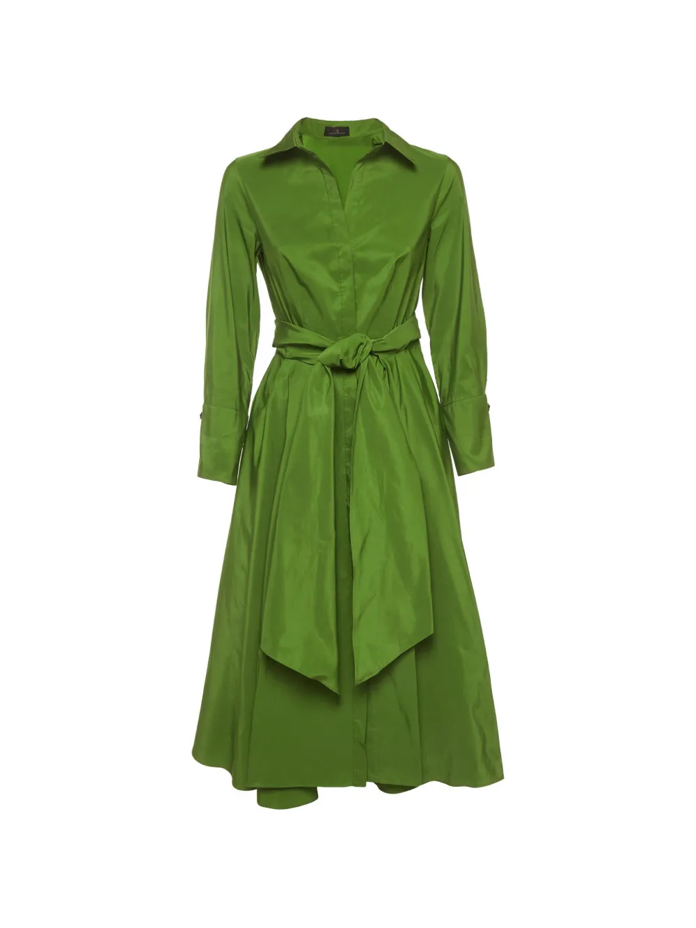 Carolina Herrera Vintage belted pleated shirt midi dress - Grün