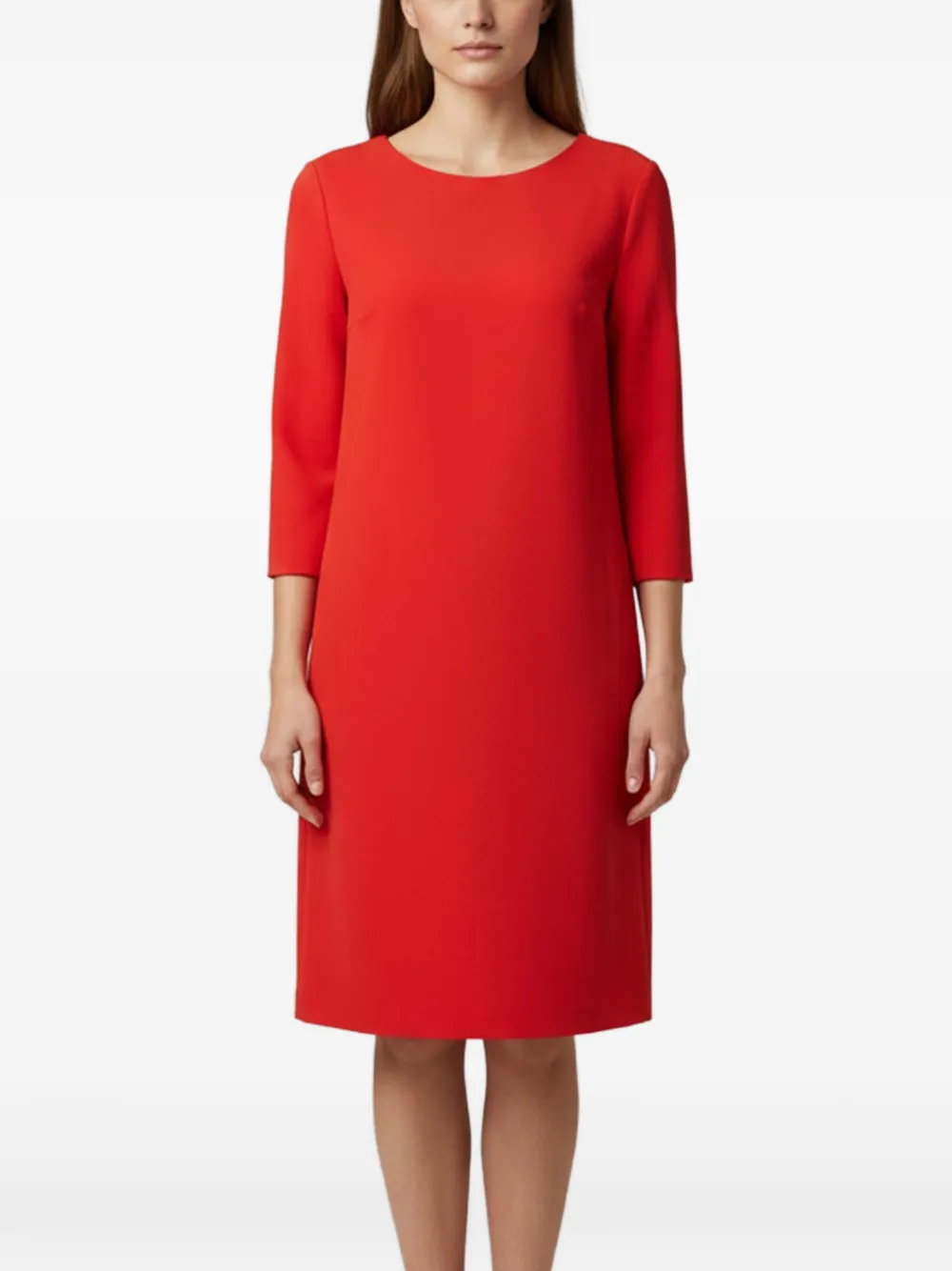 Brunello Cucinelli Vintage draped crepe midi dress - Rosso