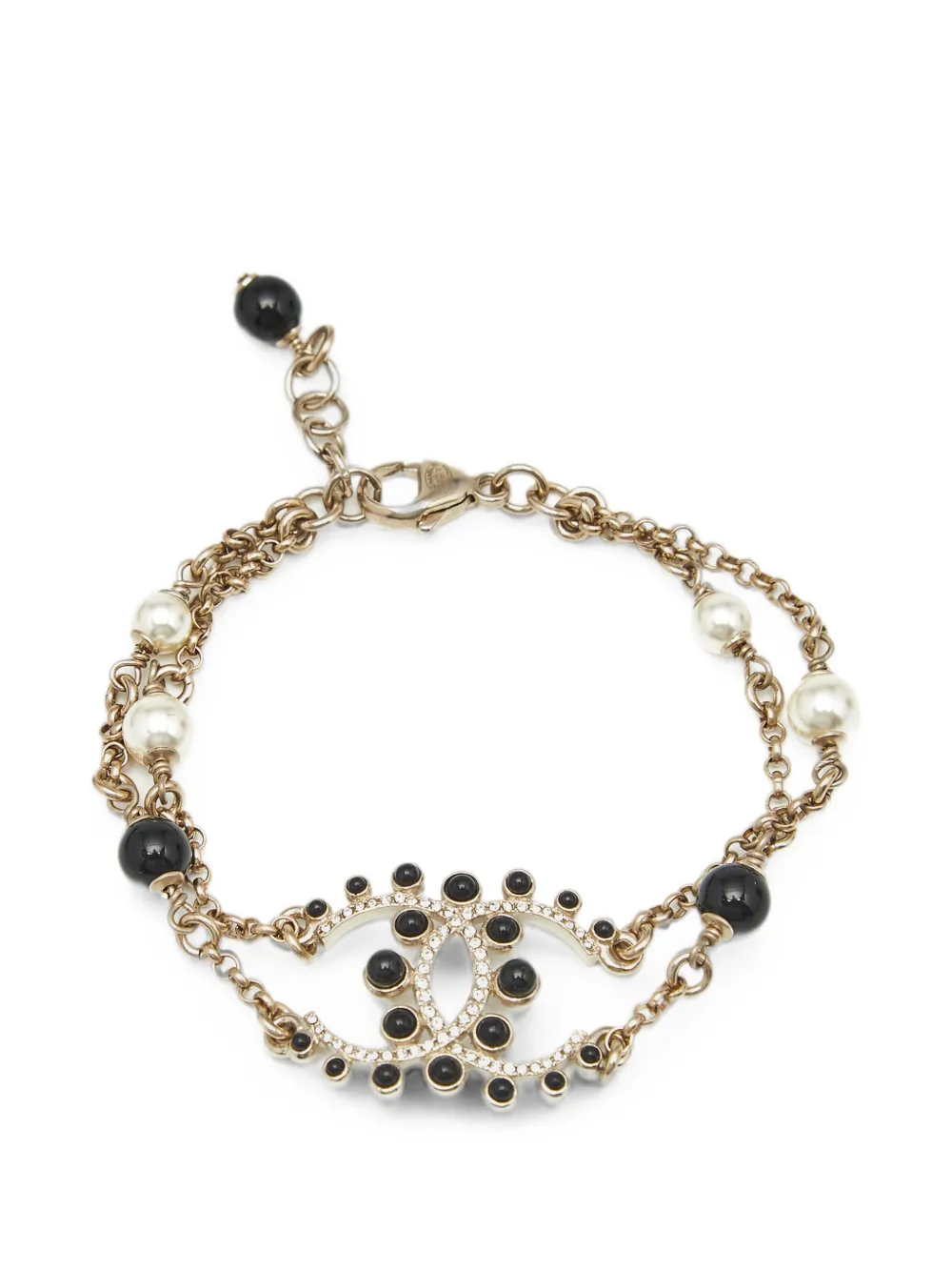 CHANEL Pre-Owned CC faux-pearl bracelet - Gold