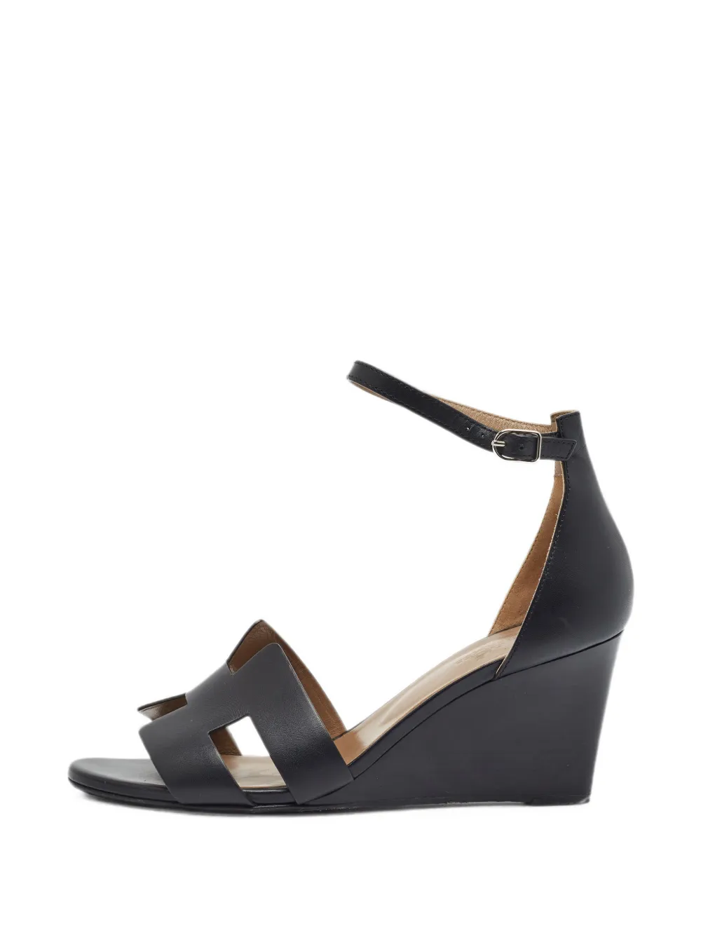 Hermès Pre-Owned Legend H cut-out wedge sandals - Schwarz