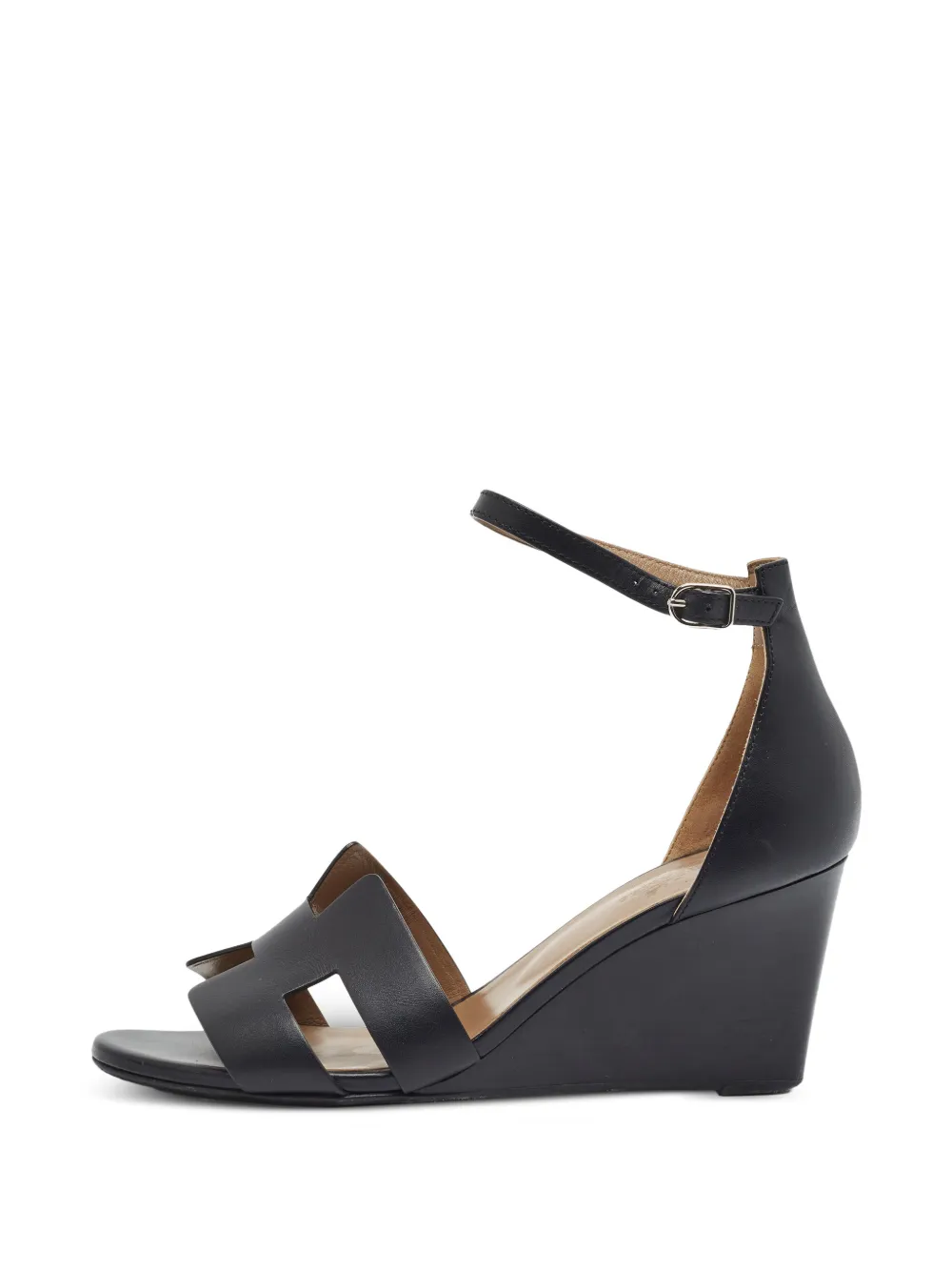 Hermès Pre-Owned Legend H cut-out wedge sandals - Nero