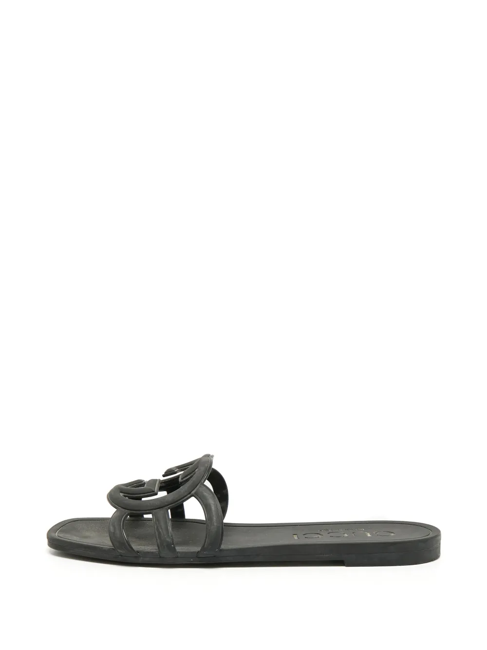 Gucci Pre-Owned Interlocking G flat slides - Nero