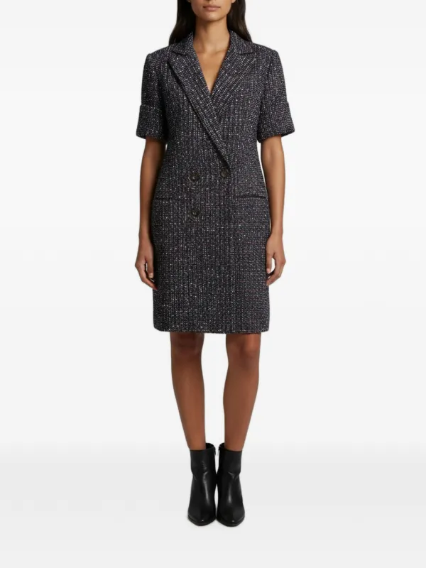 CHANEL Pre-Owned double-breasted Tweed Mini Dress | Blue