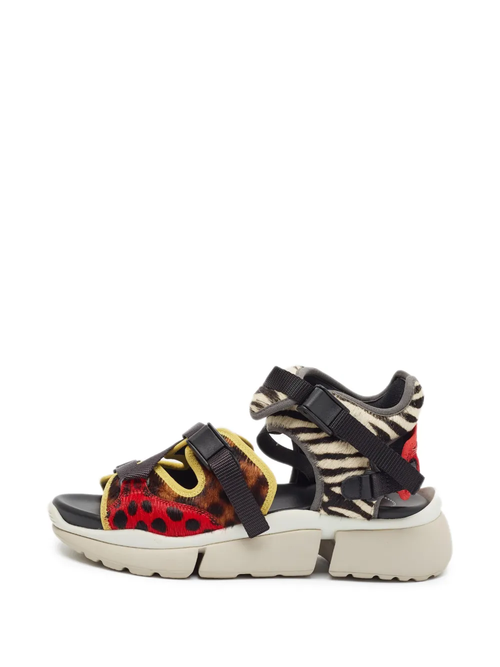 Chloé Pre-Owned Sonnie animal-print sandals - Nero