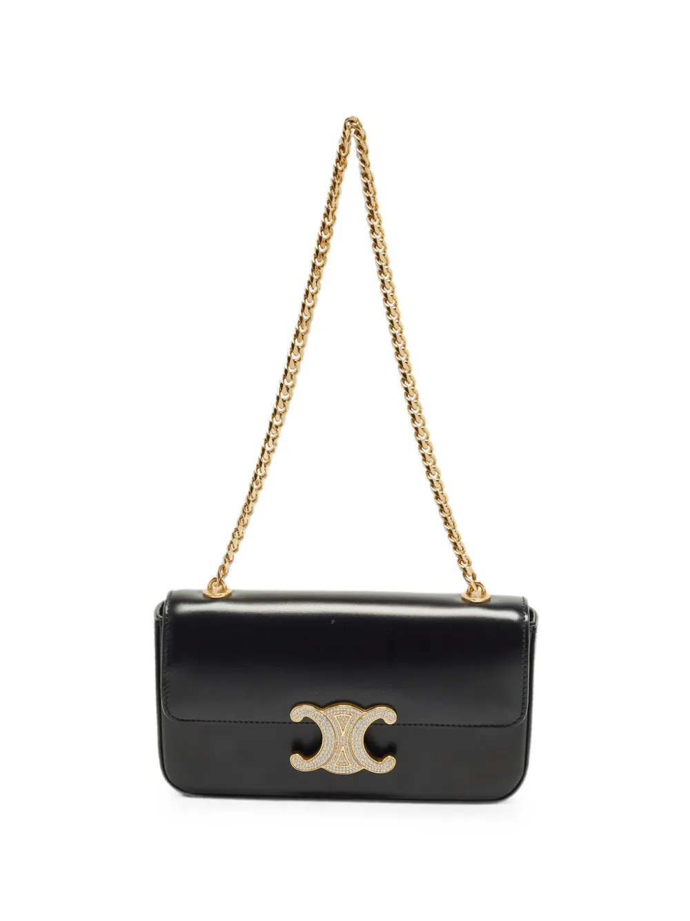 Celine Pre-Owned 2022 Claude crystal-embellished shoulder bag - Nero