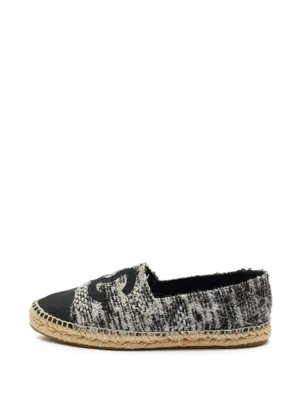 CHANEL Pre-Owned interlocking-CC flat espadrilles - Black