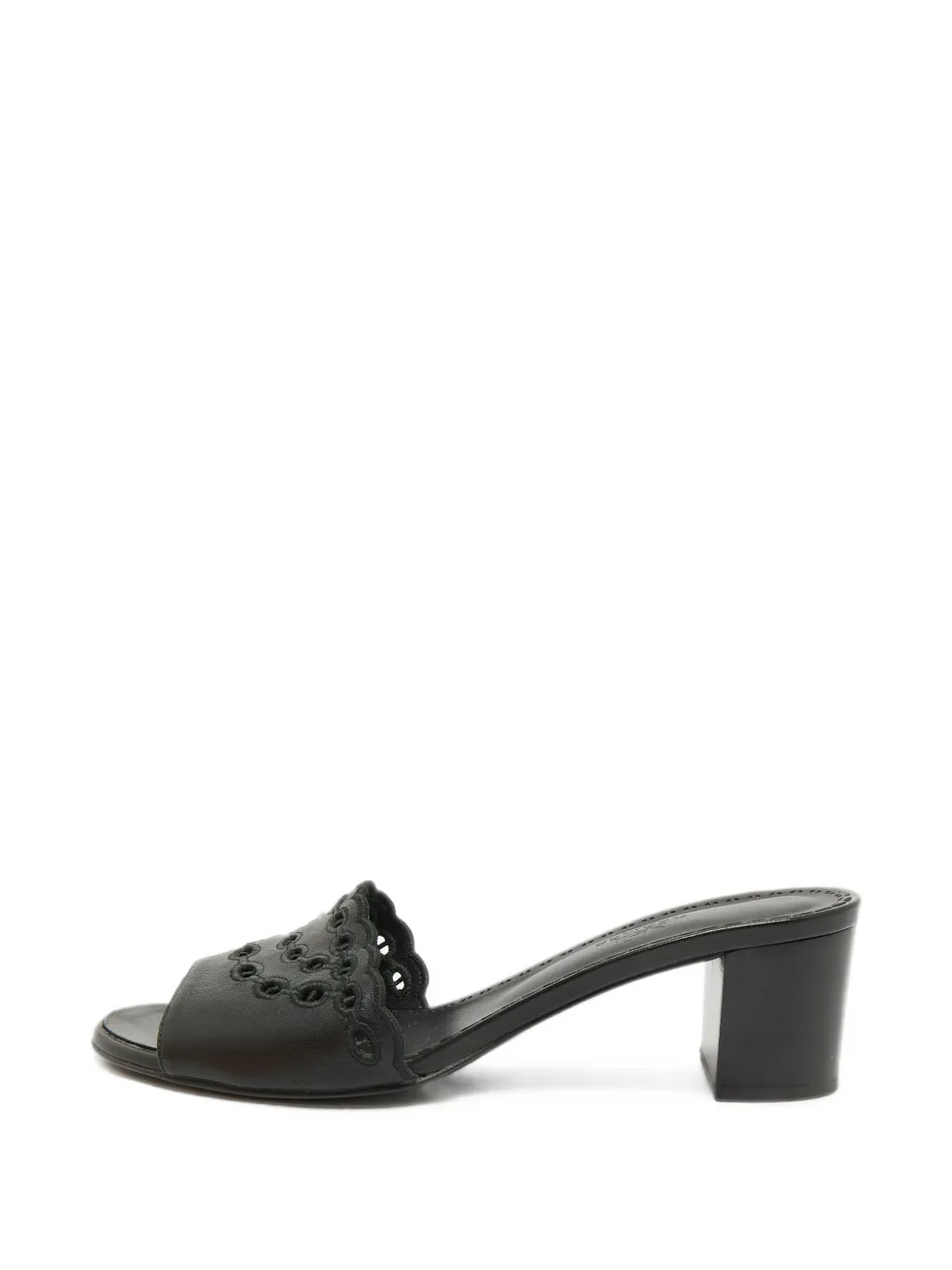 Hermès Pre-Owned Gwladys leather heeled sandals - Nero