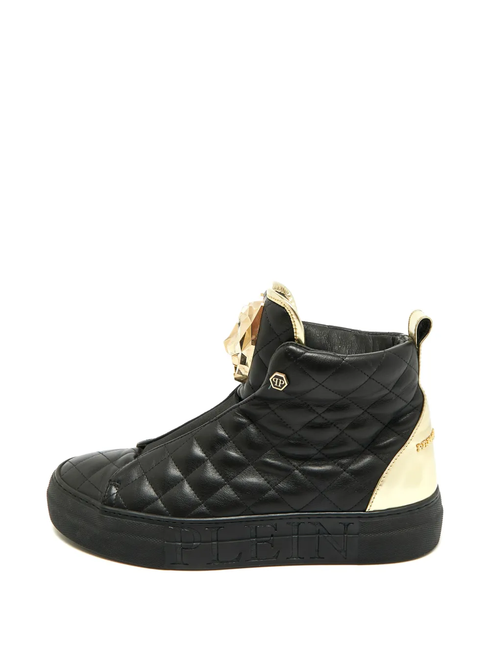 Philipp Plein quilted crystal-embellished sneakers - Nero