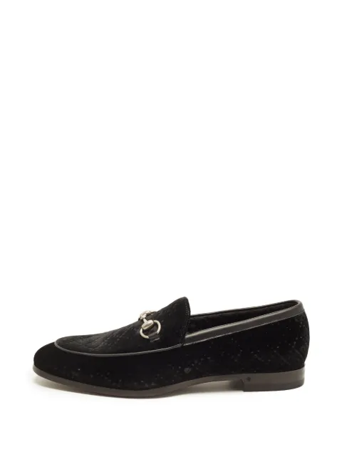 Gucci Pre-Owned Horsebit fluwelen loafers met diamant