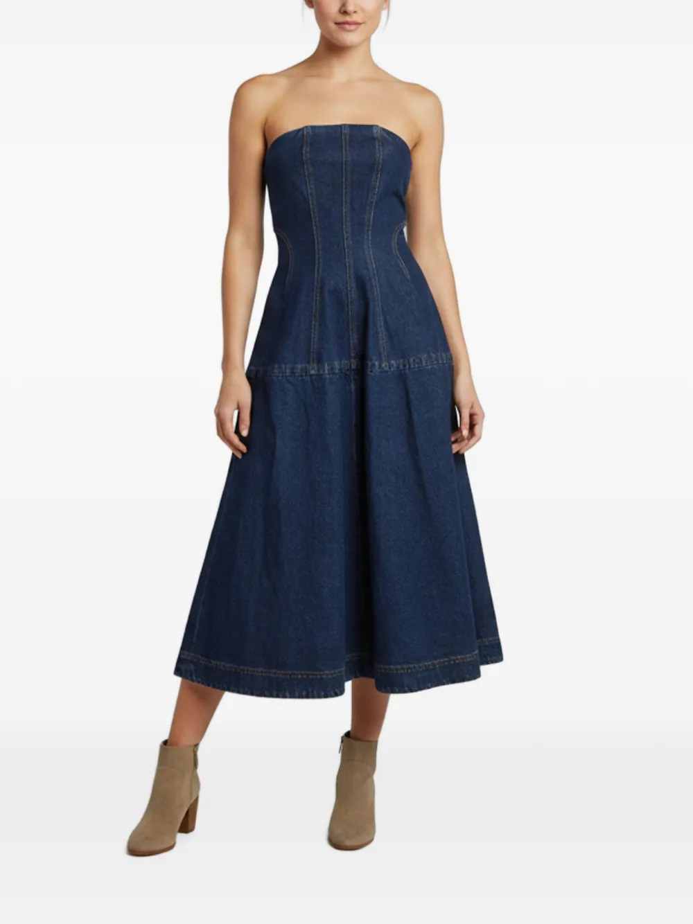 Magda Butrym strapless flared midi dress - Blau