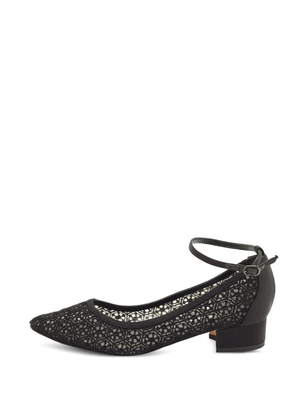 Manolo Blahnik Listana lace and block heel pumps - Nero