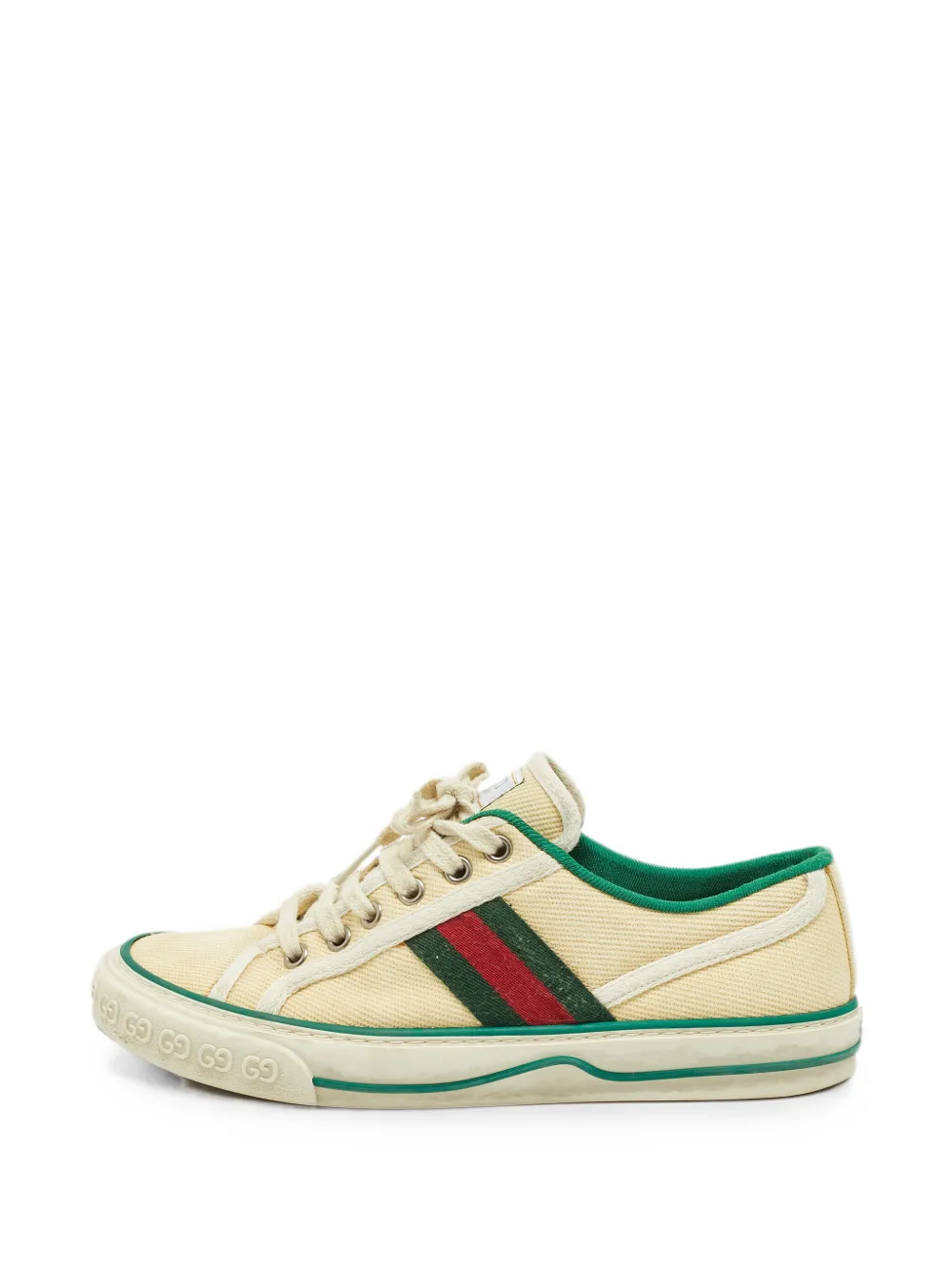 Gucci Pre-Owned Tennis 1977 Web-stripe low-top sneakers - Nude