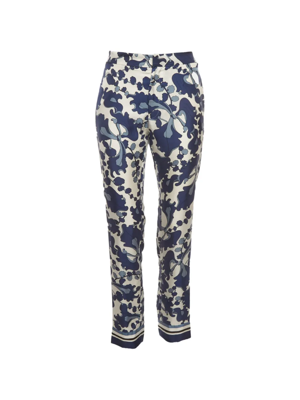 Gucci Pre-Owned 2012 printed-silk straight-leg trousers - Bianco
