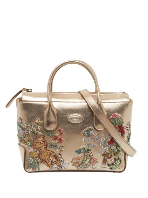 Tod's Vintage x Rahul Mishra DI embroidered leather tote bag