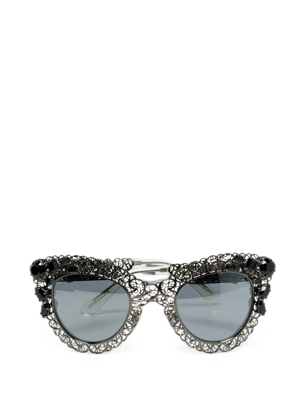 Dolce & Gabbana Pre-Owned lunettes de soleil à monture papillon et motif de filigrane - Gris