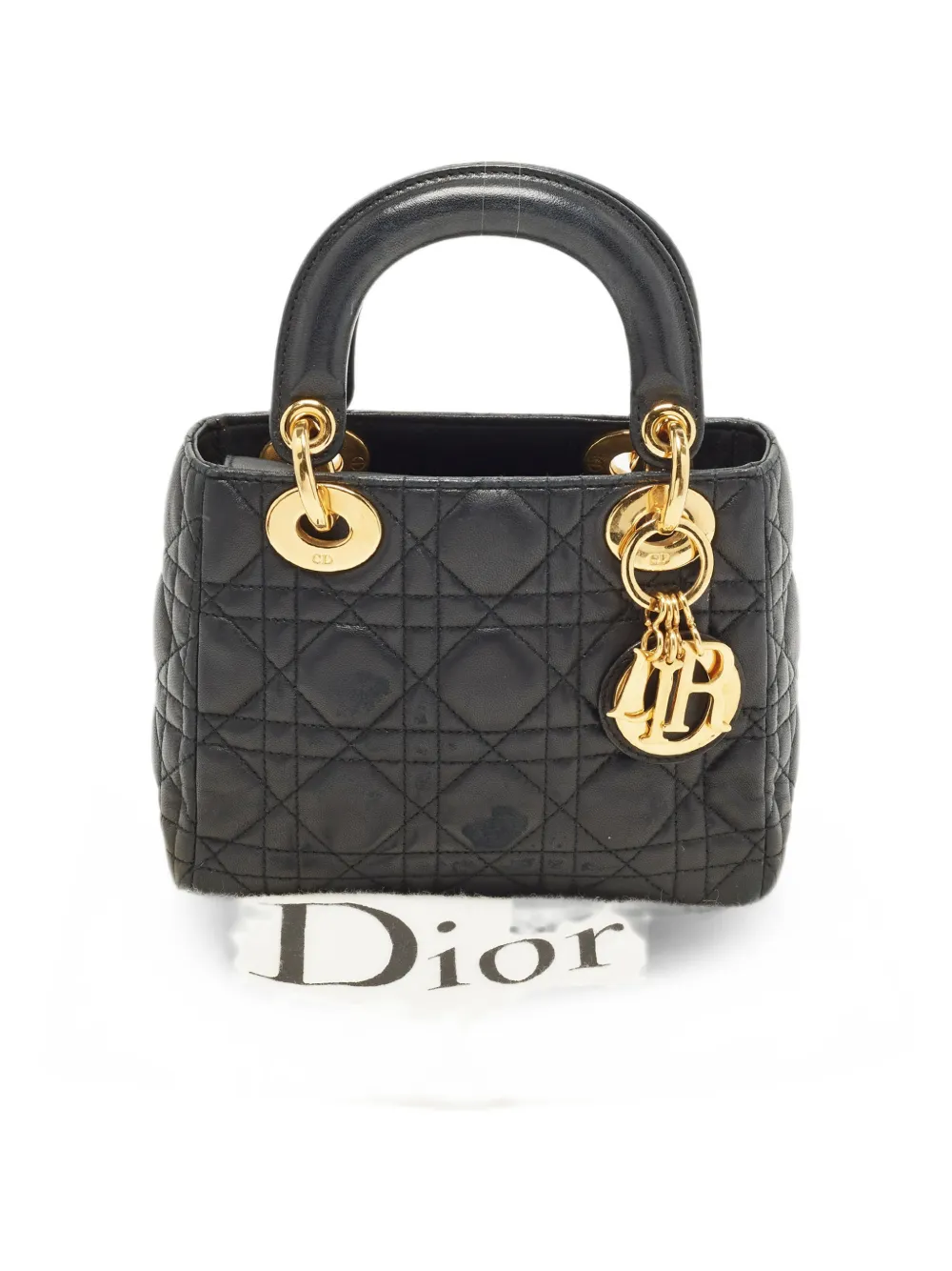 Christian Dior Pre-Owned Kleine Lady Dior Cannage shopper Zwart