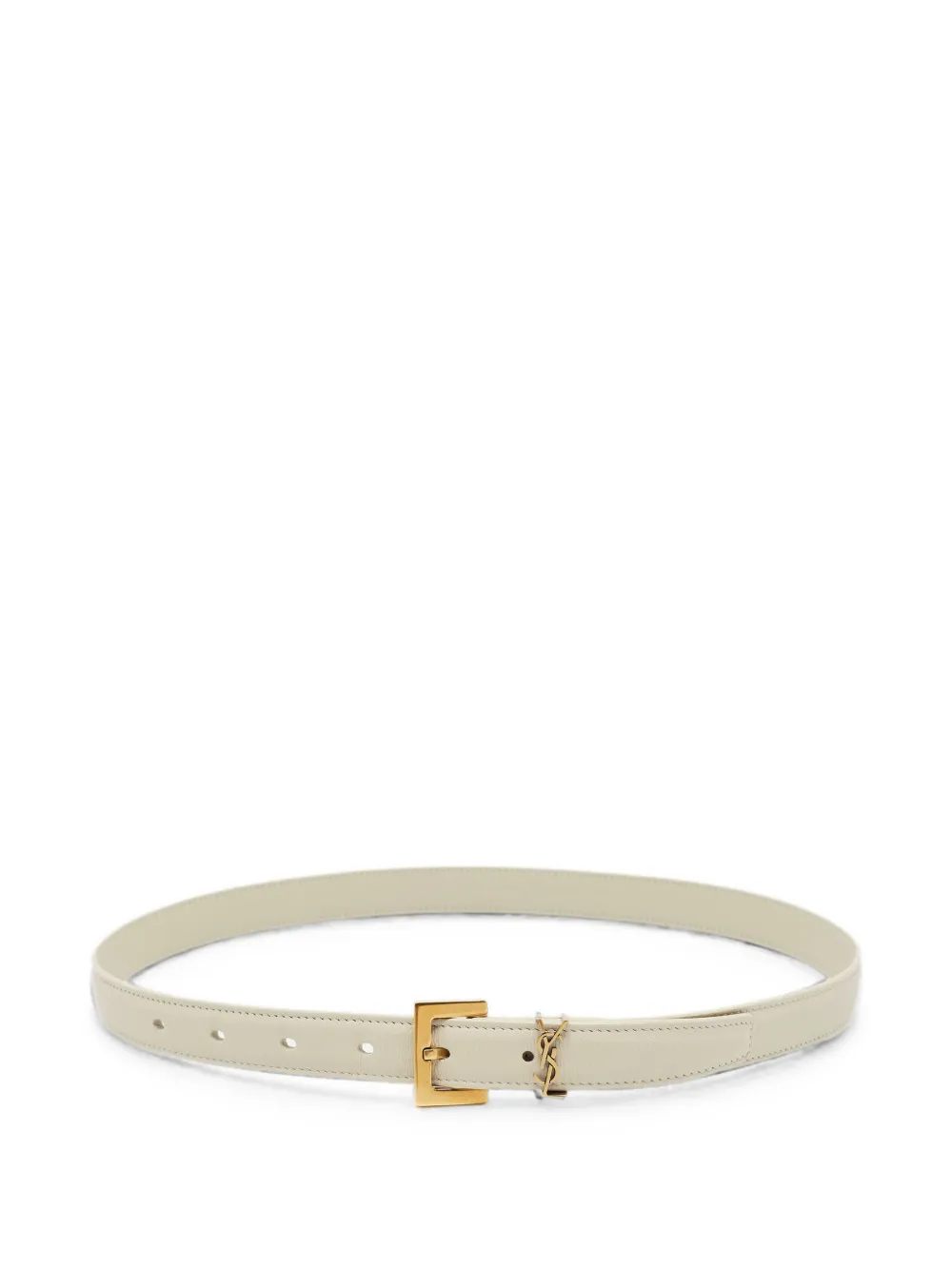 Saint Laurent Pre-Owned Cassandre buckle belt - Weiß