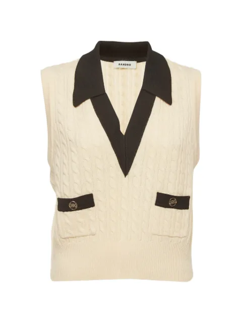 SANDRO Suzy cable-knit vest