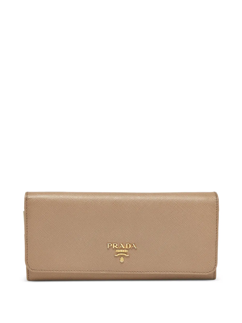 Prada Pre-Owned Saffiano leather logo-plaque continental wallet - Toni neutri