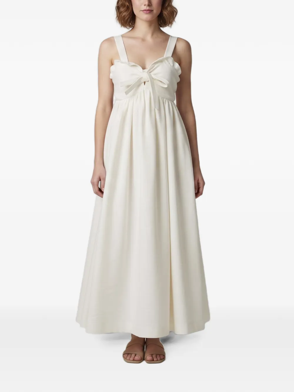 Chloé Pre-Owned ruffle bustier maxi dress - Weiß