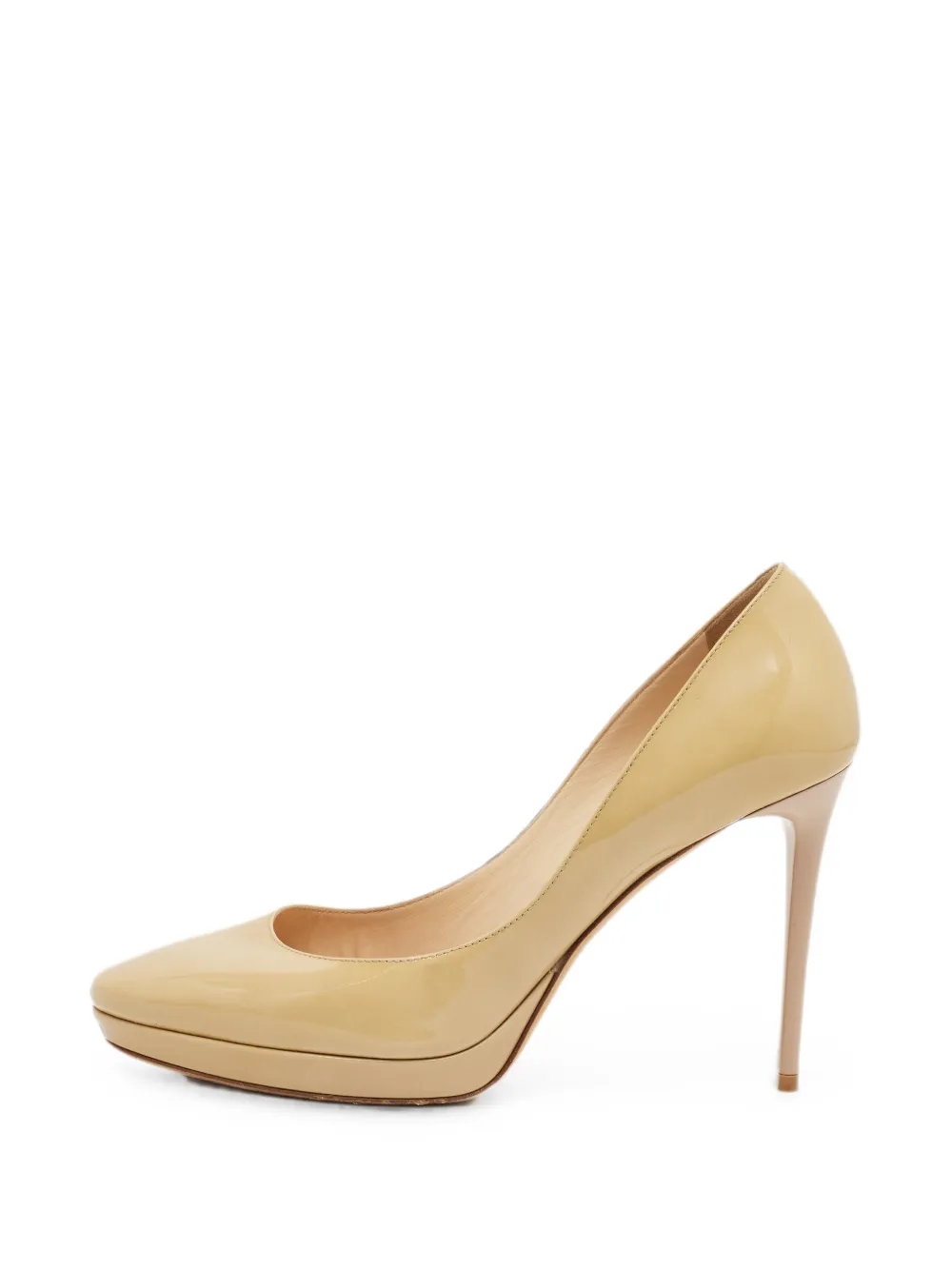 Jimmy Choo Pre-Owned Romy patent-leather pumps - Nude
