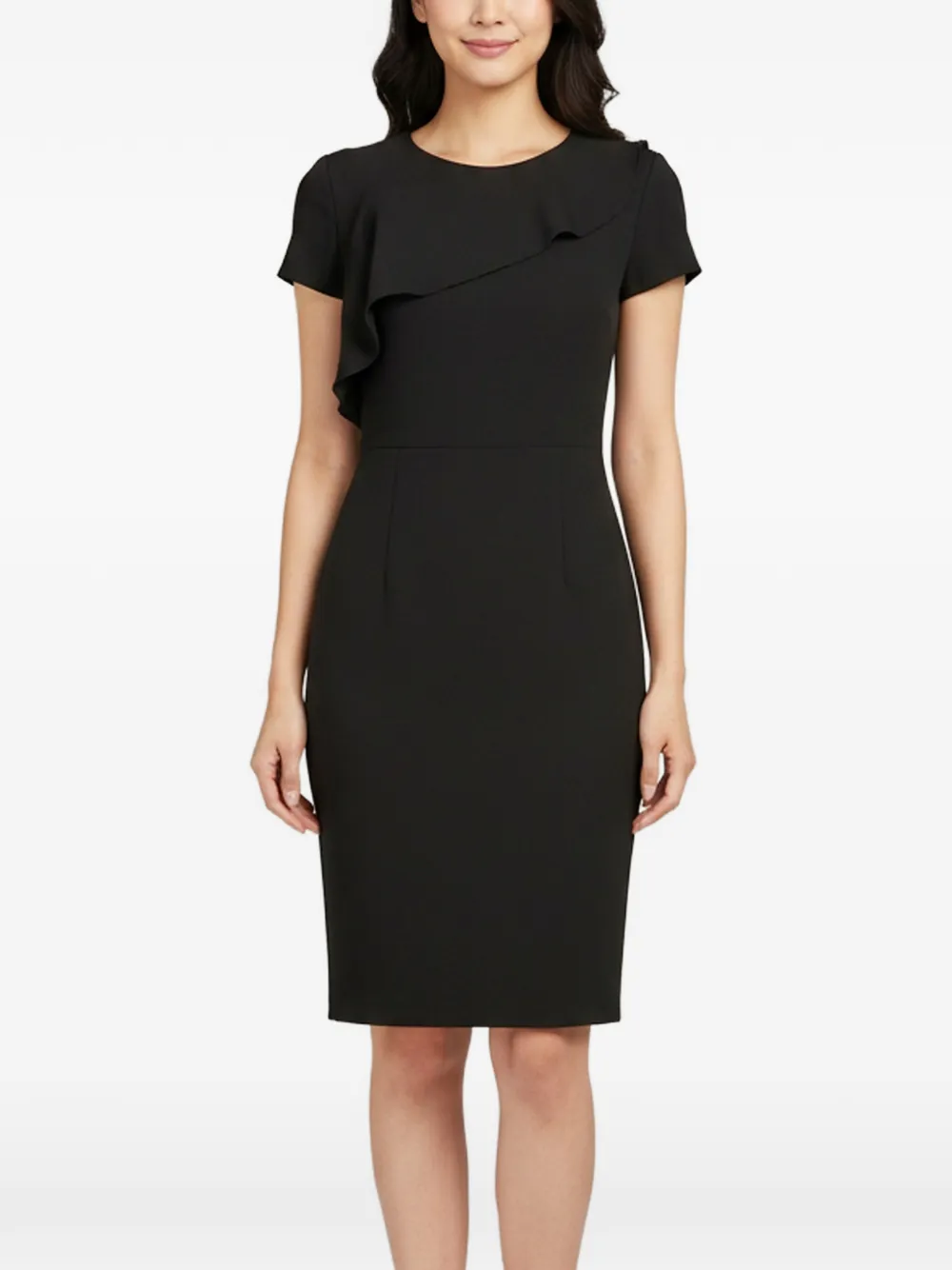 Maje Fanny flounced mini dress - Schwarz