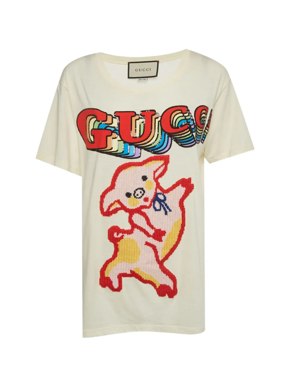 Gucci Pre-Owned T-shirt Year of the Pig con ricamo 2019 - Bianco