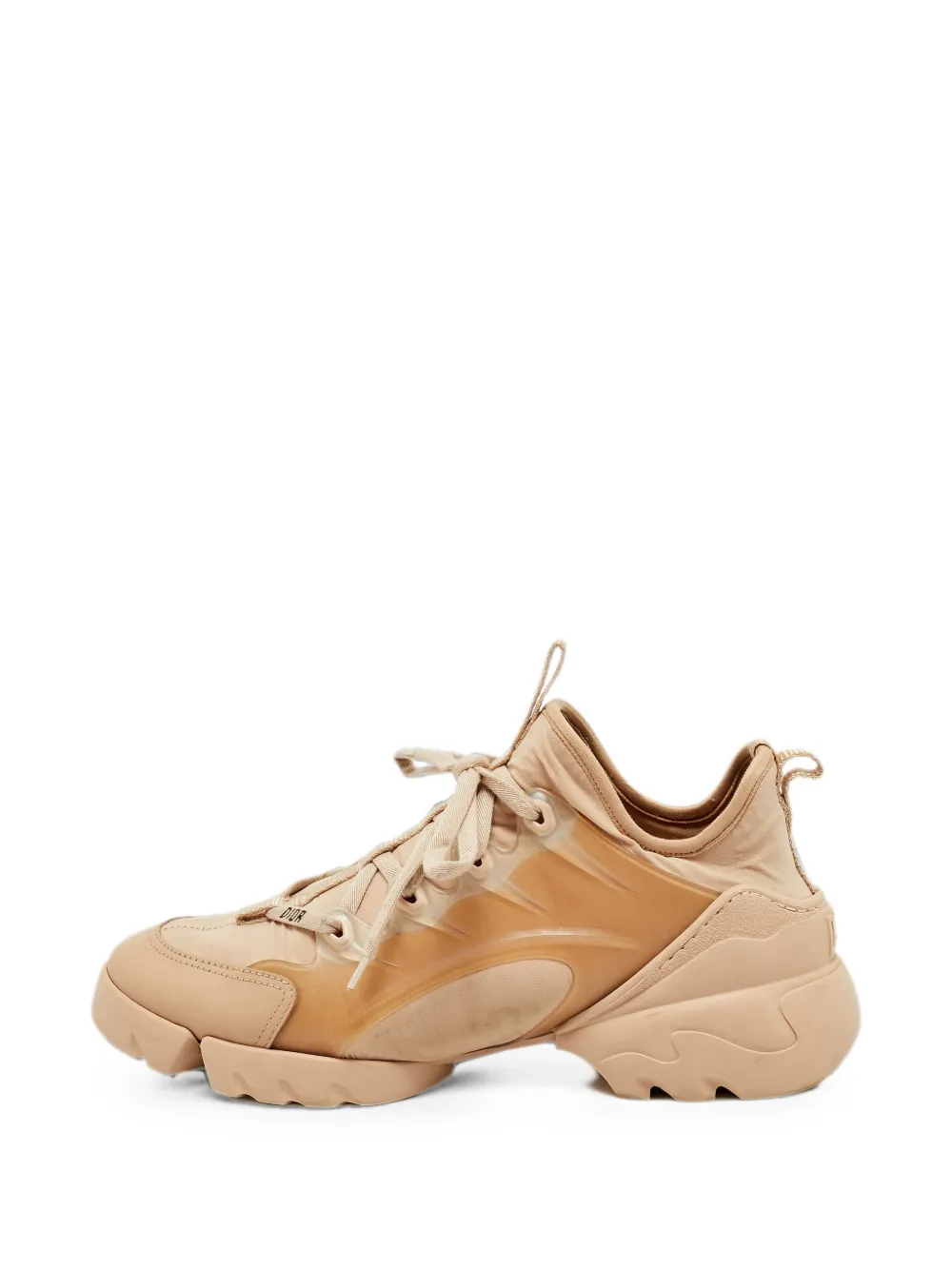 Christian Dior Pre-Owned D-Connect lace-up sneakers - Nude