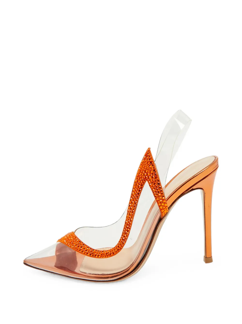 Gianvito Rossi Hortensia crystal-embellished pumps - Orange