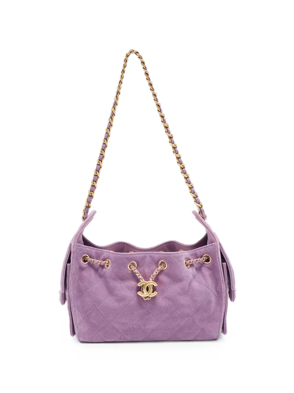 CHANEL Pre-Owned mini Chanel 25 quilted suede shoulder bag - Violett