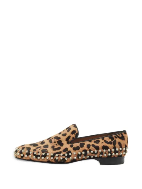 Christian Louboutin Pre-Owned mocasines con estampado de leopardo