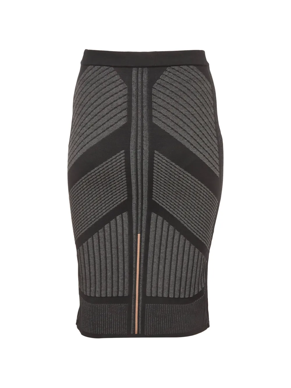 Prada Pre-Owned geometric intarsia-knit midi skirt - Nero