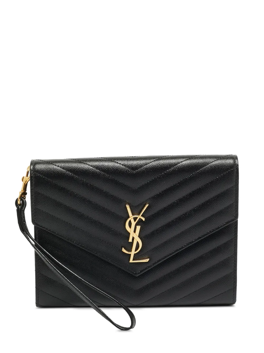 Saint Laurent Pre-Owned pochette Cassandre à design matelassé (2022) - Noir Saint Laurent Pre-Owned pochette Cassandre à design matelassé (2022) - Noir