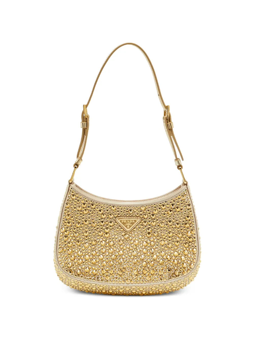 Prada Pre-Owned Cleo crystal-embellished shoulder bag - Oro
