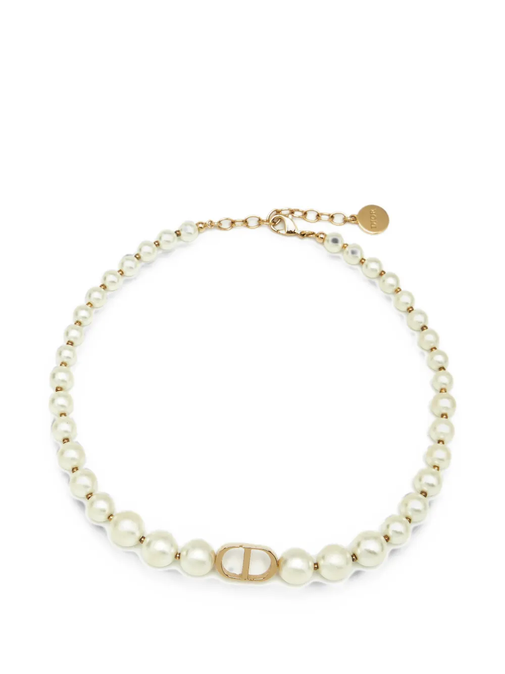 Christian Dior Pre-Owned 30 Montaigne CD faux-pearl choker necklace - Gold