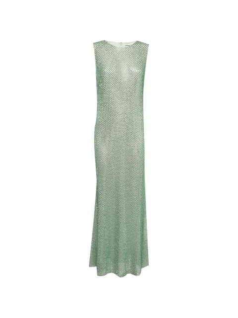 Self-Portrait crystal-embellished mesh midi dress
