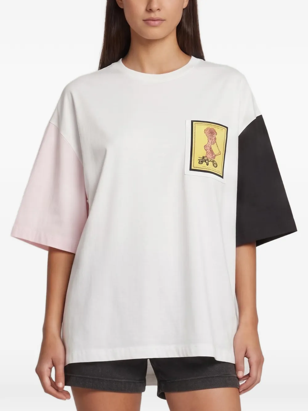 Prada Pre-Owned graphic-patch T-shirt - Bianco