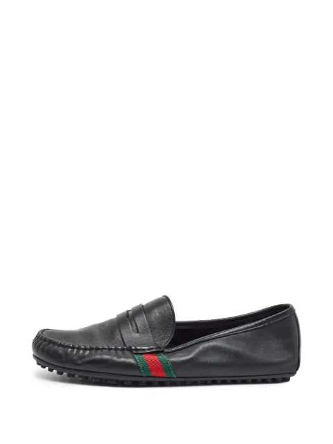 Gucci Pre-Owned Driver Web-stripe loafers