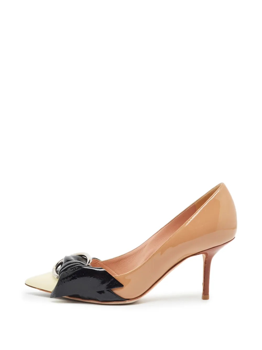 Christian Dior Pre-Owned buckled pointed-toe pumps - Nude