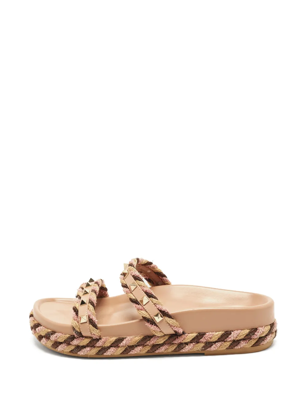Valentino Garavani Pre-Owned Rockstud Torchon flat sandals - Toni neutri