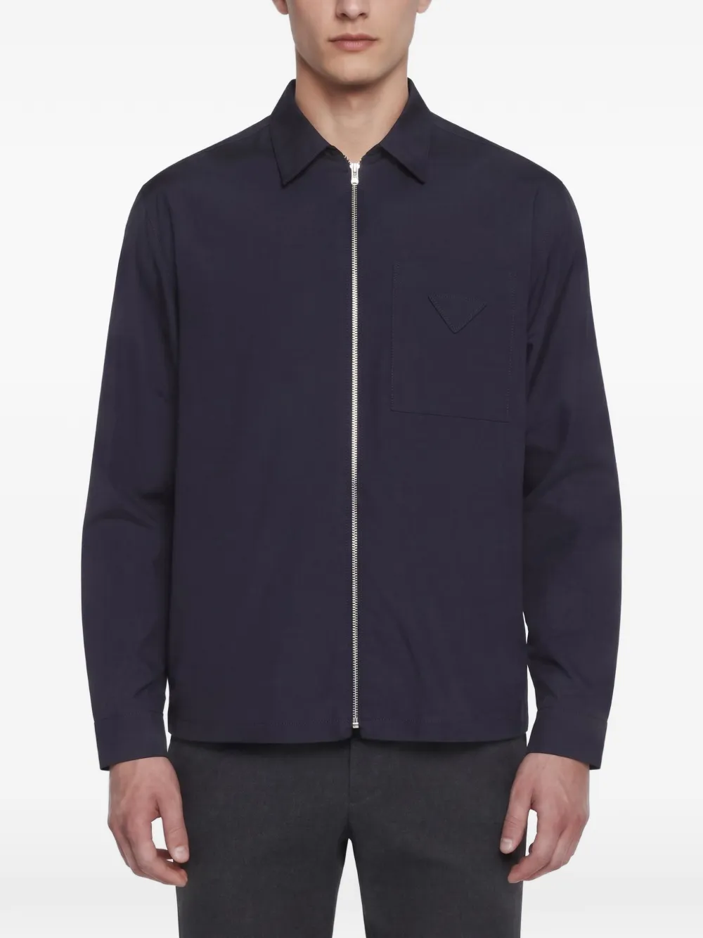 Prada Pre-Owned zip-up shirt jacket - Blu