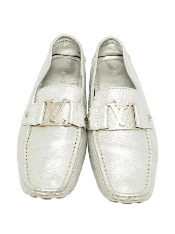 Louis Vuitton Pre-Owned Monte Carlo Loafers | Silver | FARFETCH JO