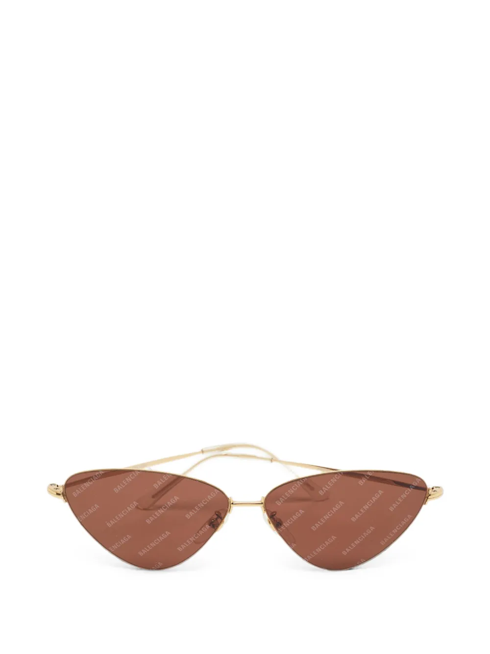 Balenciaga Pre-Owned logo-print cat-eye sunglasses - Gold