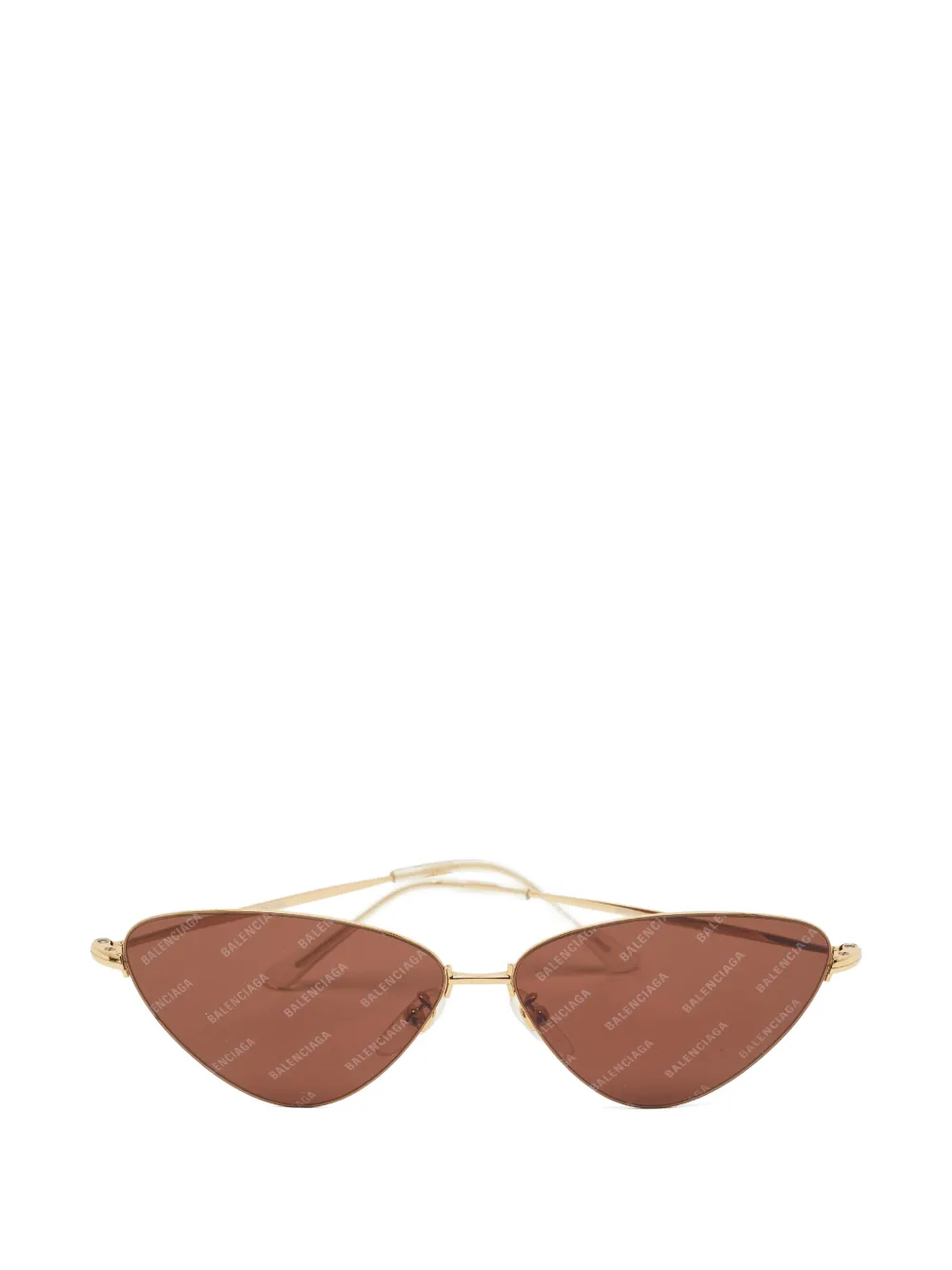 Balenciaga Pre-Owned logo-print cat-eye sunglasses - Oro
