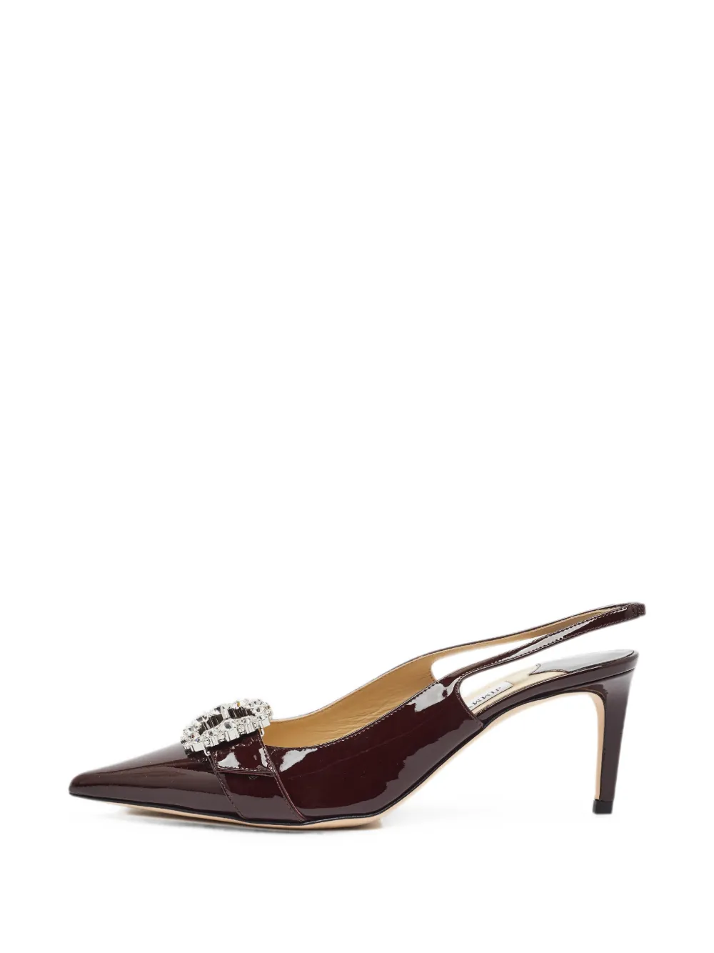 Jimmy Choo Pre-Owned Belinda crystal-embellished slingback pumps - Braun