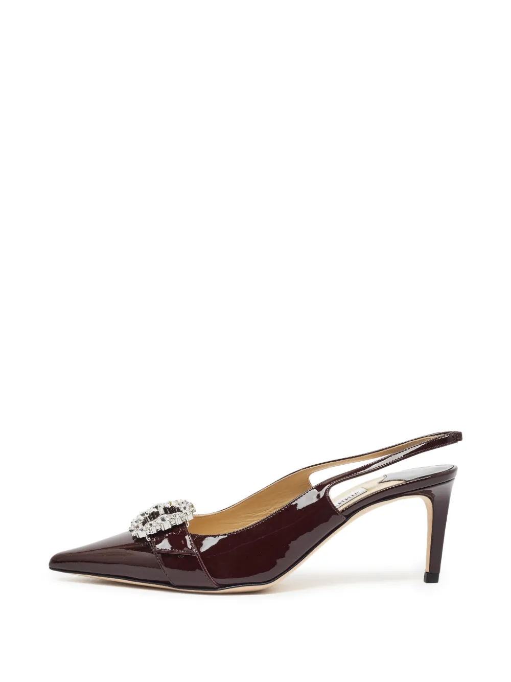 Jimmy Choo Pre-Owned escarpins ornés de cristaux à bride arrière Belinda - Marron Jimmy Choo Pre-Owned escarpins ornés de cristaux à bride arrière Belinda - Marron