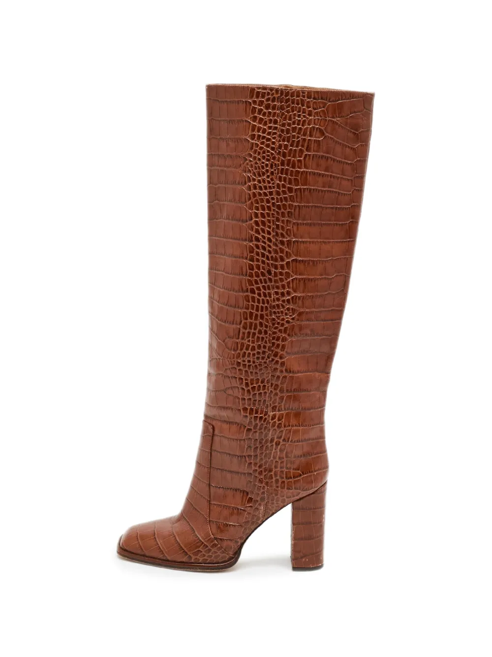 Paris Texas croc-embossed knee-length boots - Marrone