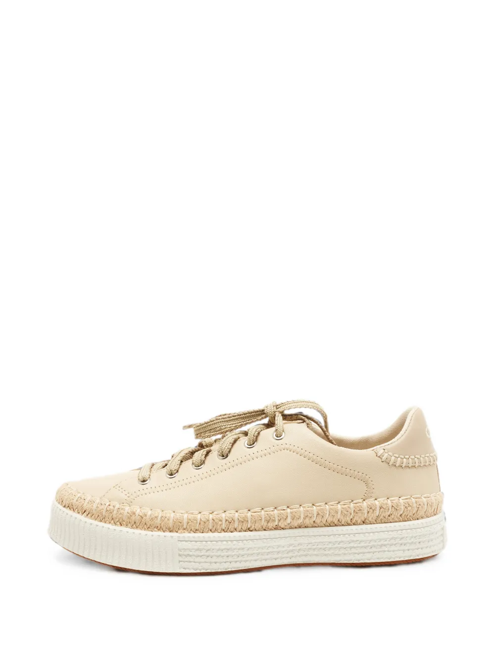 Chloé Pre-Owned Telma lace-up low-top sneakers - Nude