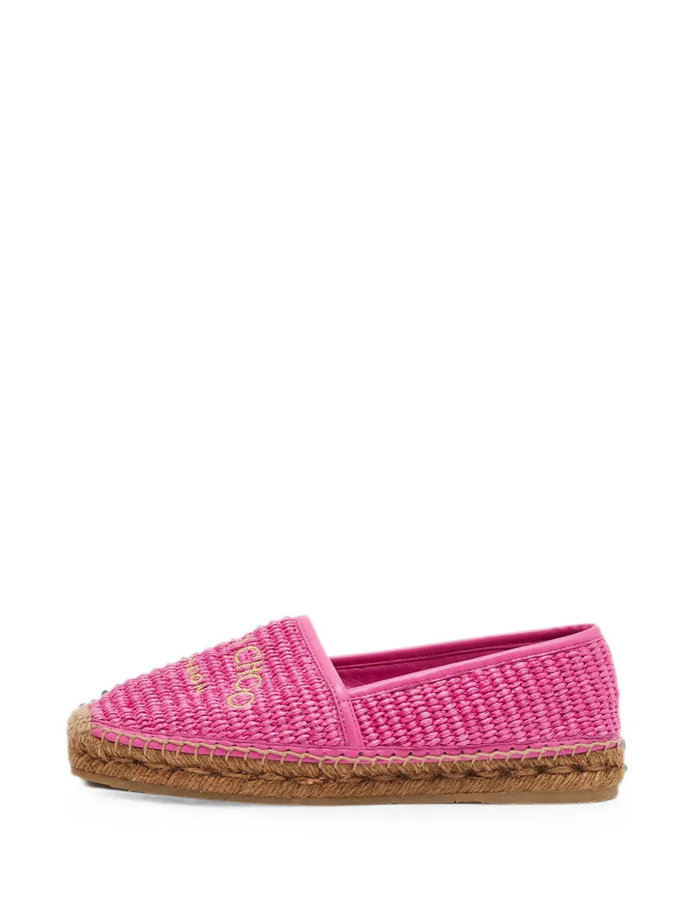 Jimmy Choo Pre-Owned logo-embroidered flat espadrilles - Rosa