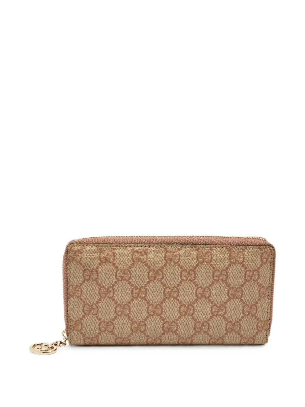 Gucci Pre-Owned GG Supreme zip-around wallet - Nude